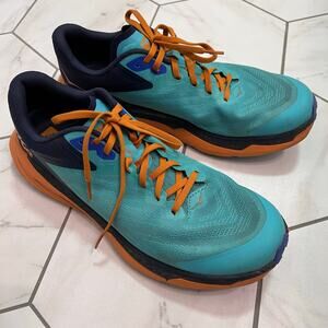 Hoka One One Blue and Orange Zinal Sneaker Size 10.5